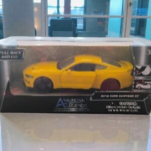 2018  Mustang Gt Yellow Pull-Back Car Toy